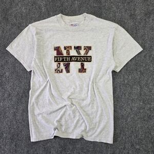 HANES BEEFY Cotton Graphic Tee Light Heather Gray Medium NY